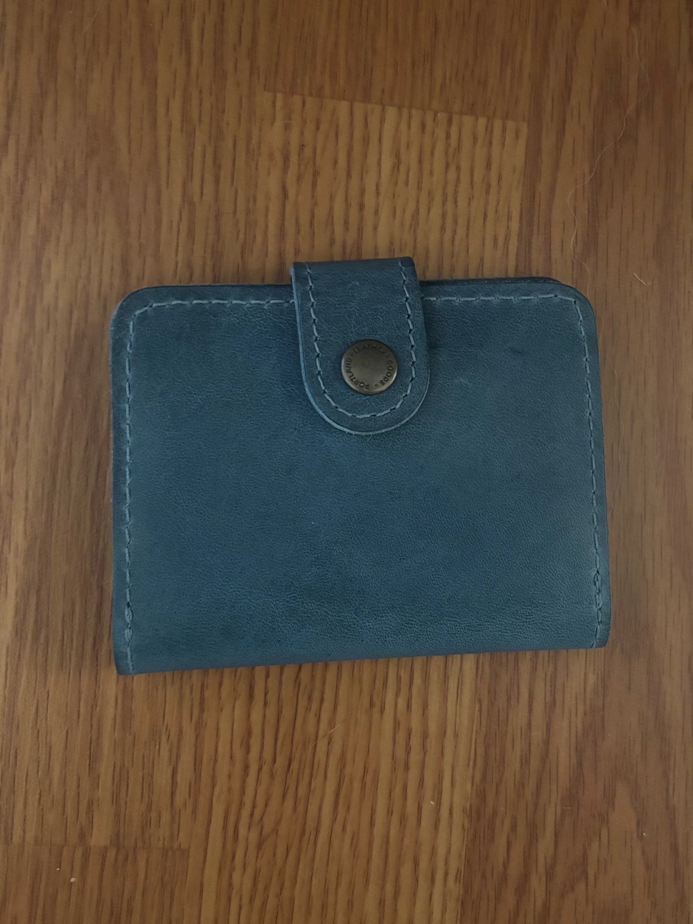 Portland Leather Goods Mini Bifold Wallet in Aqua